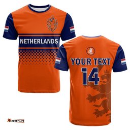 custom text and number netherlands cricket t shirt odi simple orange style