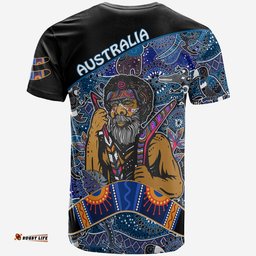australian boomerang t shirt indigenous australia blue graceful