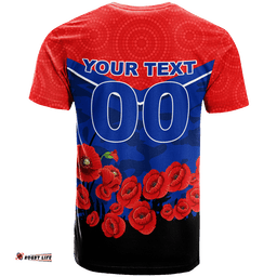 custom personalised newcastle knights anzac day indigenous art t shirt