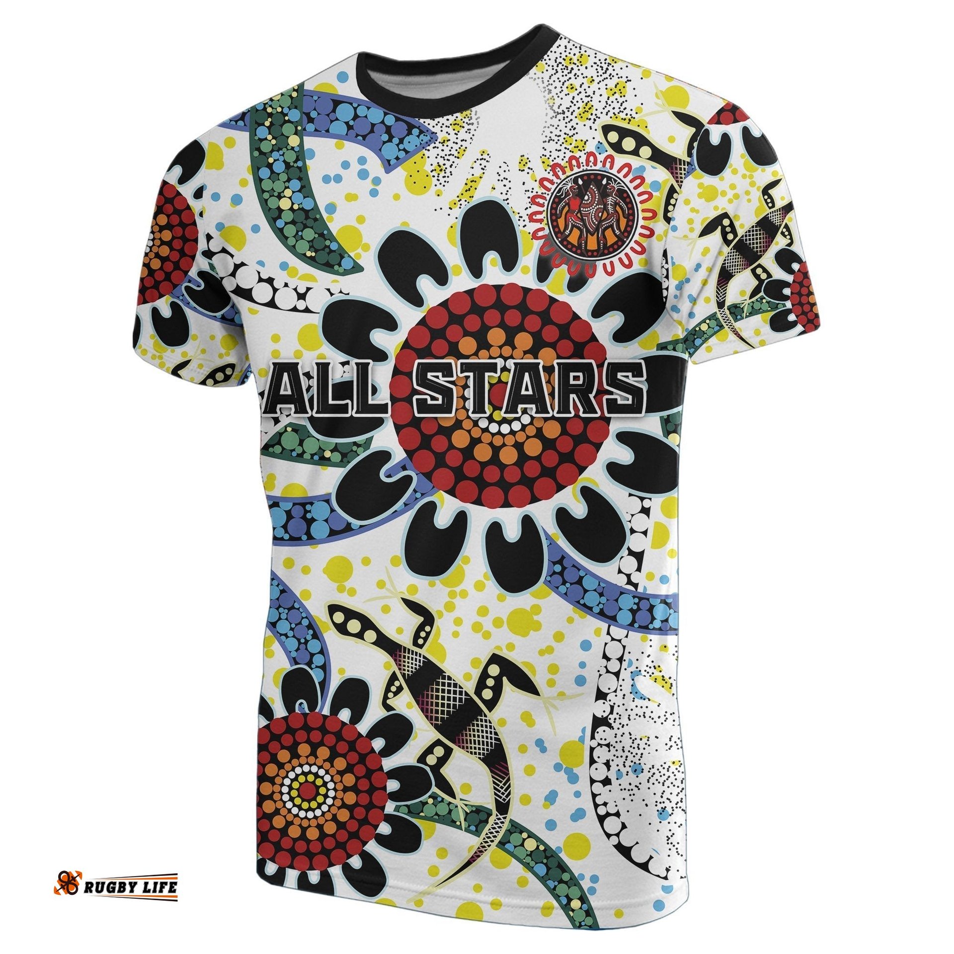 australia indigenous rugby t shirt all stars sporty style white
