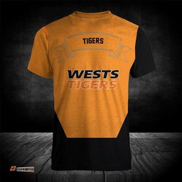 wests tigers t shirt flame ball nrl 0