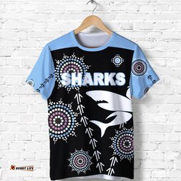 cronulla t shirt sharks simple indigenous black