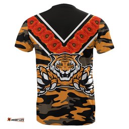 wests tigers t shirt anzac day poppy flowers