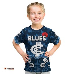 blues anzac 2022 t shirt carlton football aboriginal poppy