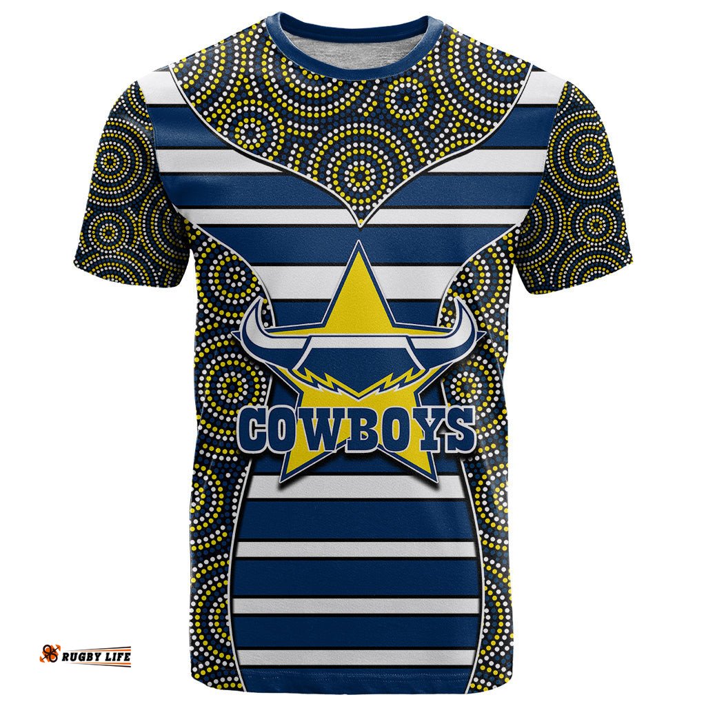 nrl cowboys t shirt mix dot aboriginal