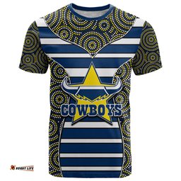 nrl cowboys t shirt mix dot aboriginal