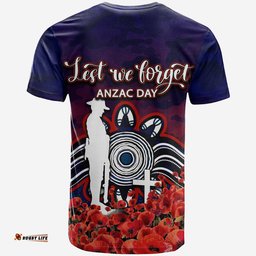 sydney roosters t shirt anzac day poppy flowers with army patterns