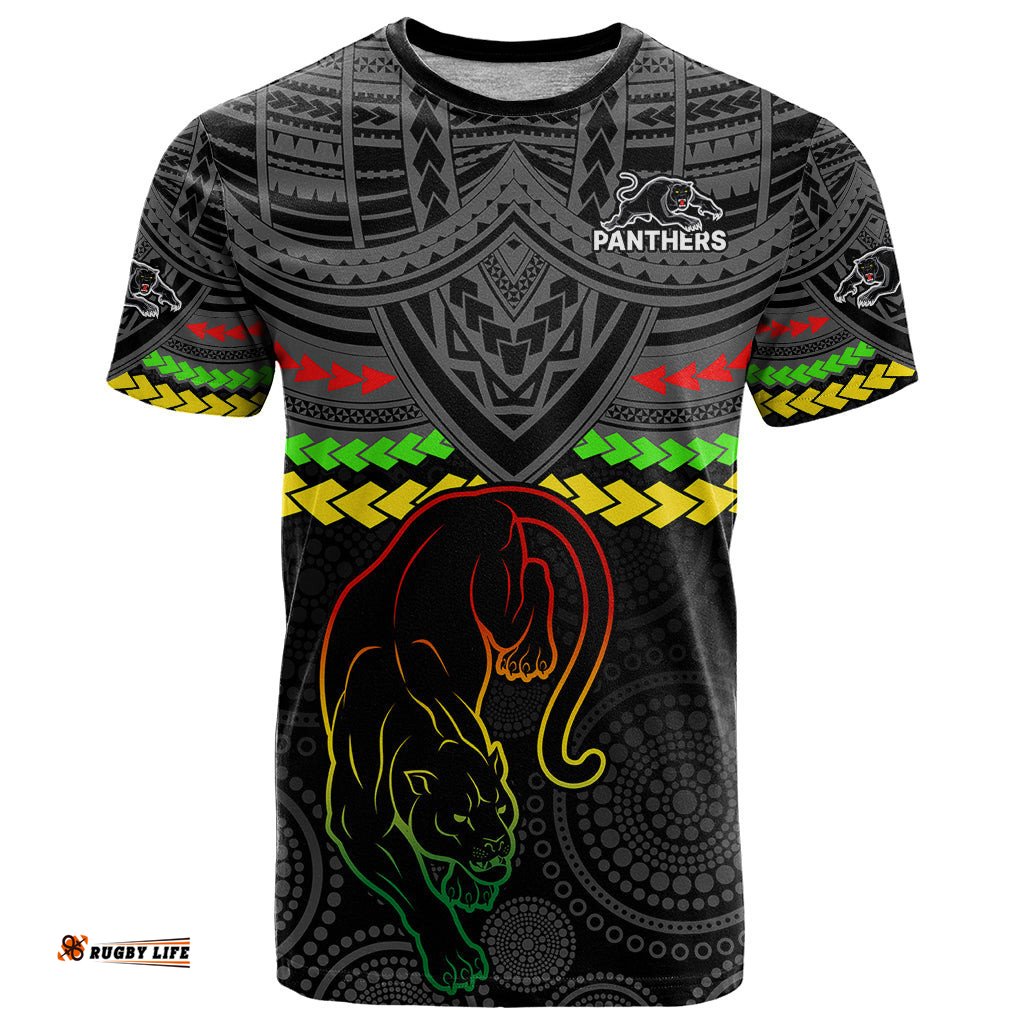 custom panthers rugby t shirt polynesian and aboriginal vibe
