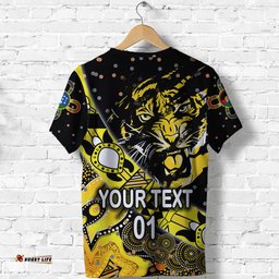 custom personalised richmond tigers t shirt naidoc heal country! heal our nation dotted custom text and number