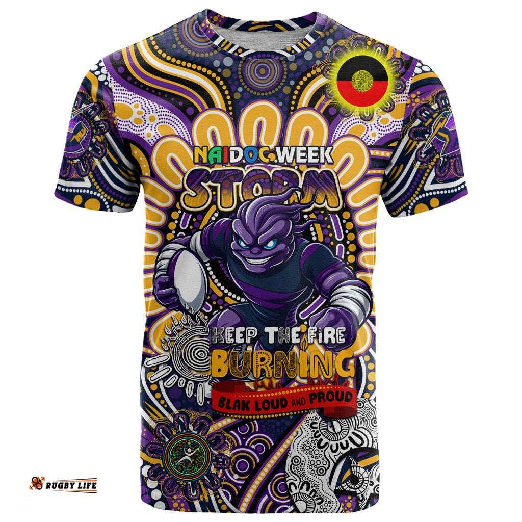 custom naidoc week 2024 storm t shirt mascot rugby dt02