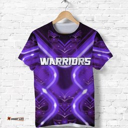 custom personalised new zealand warriors rugby t shirt original style purple custom text and number