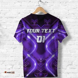 custom personalised new zealand warriors rugby t shirt original style purple custom text and number