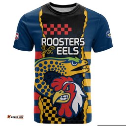 custom nrl eels combine roosters rugby t shirt sporty style