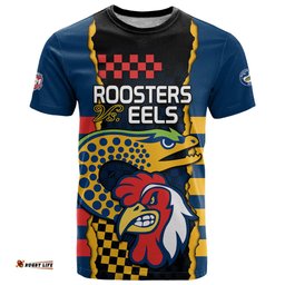 nrl eels combine roosters rugby t shirt sporty style