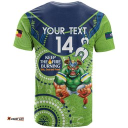custom nrl raiders naidoc week t shirt keep the fire burning indigenous art