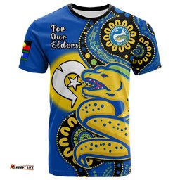 custom text and number eels rugby naidoc 2023 t shirt for our elders aboriginal