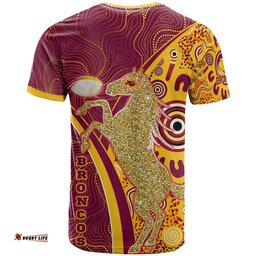 nrlw broncos rugby t shirt custom brisbane broncos pride with aboriginal art indigenous woman t shirtAmazing Aussie