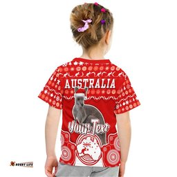 custom personalised australian kangaroo christmas vibe with aboriginal dot painting style t shirt