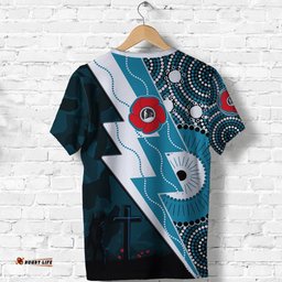 custom personalised power anzac day t shirt port adelaide mix indigenous