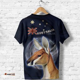 t shirt kangaroo t shirt aus flag moon unisex