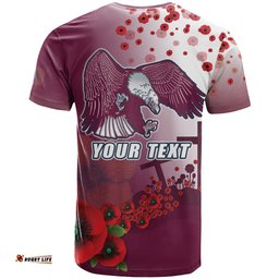 custom sea eagle rugby anzac t shirt the military soldiers with red poppy