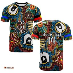 custom text and number australia naidoc week 2023 t shirt for our elders indigenous