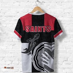 custom personalised saints simple indigenous t shirt brave st kilda