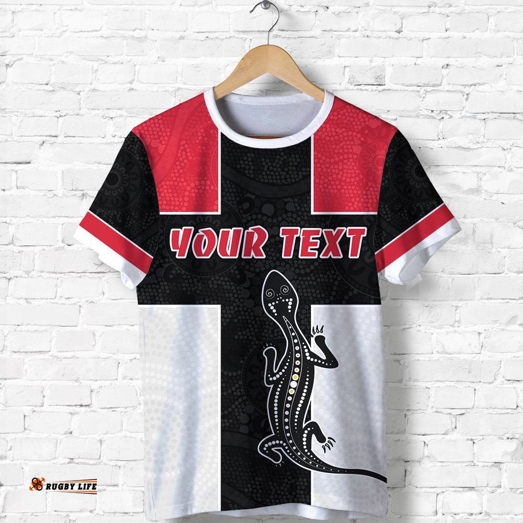 custom personalised saints simple indigenous t shirt brave st kilda