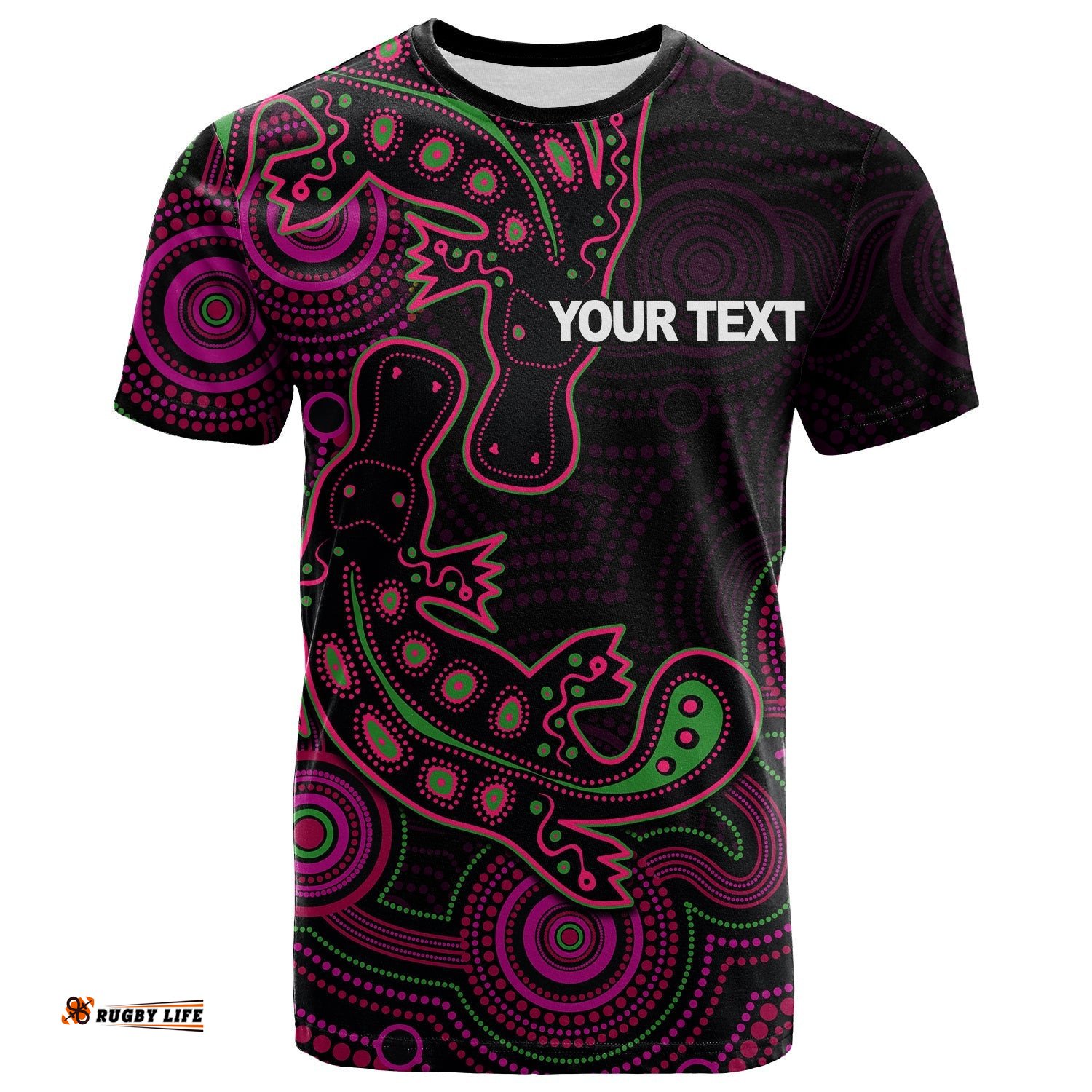 custom personalisedaboriginal platypus t shirt dot patterns style no.5