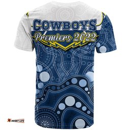 cowboys rugby t shirt indigenous pattern 2022 premiers sporty style