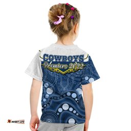 cowboys rugby t shirt indigenous pattern 2022 premiers sporty style