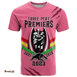 nrl panthers t shirt premiers 2023 three peat proud of our boys pink