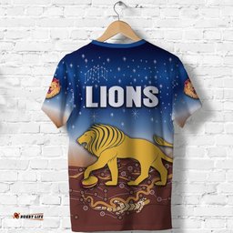 brisbane lions t shirt simple indigenous