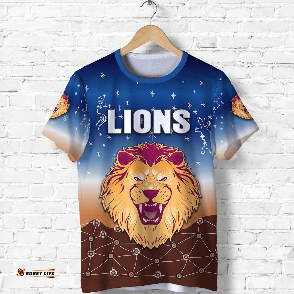 brisbane lions t shirt simple indigenous