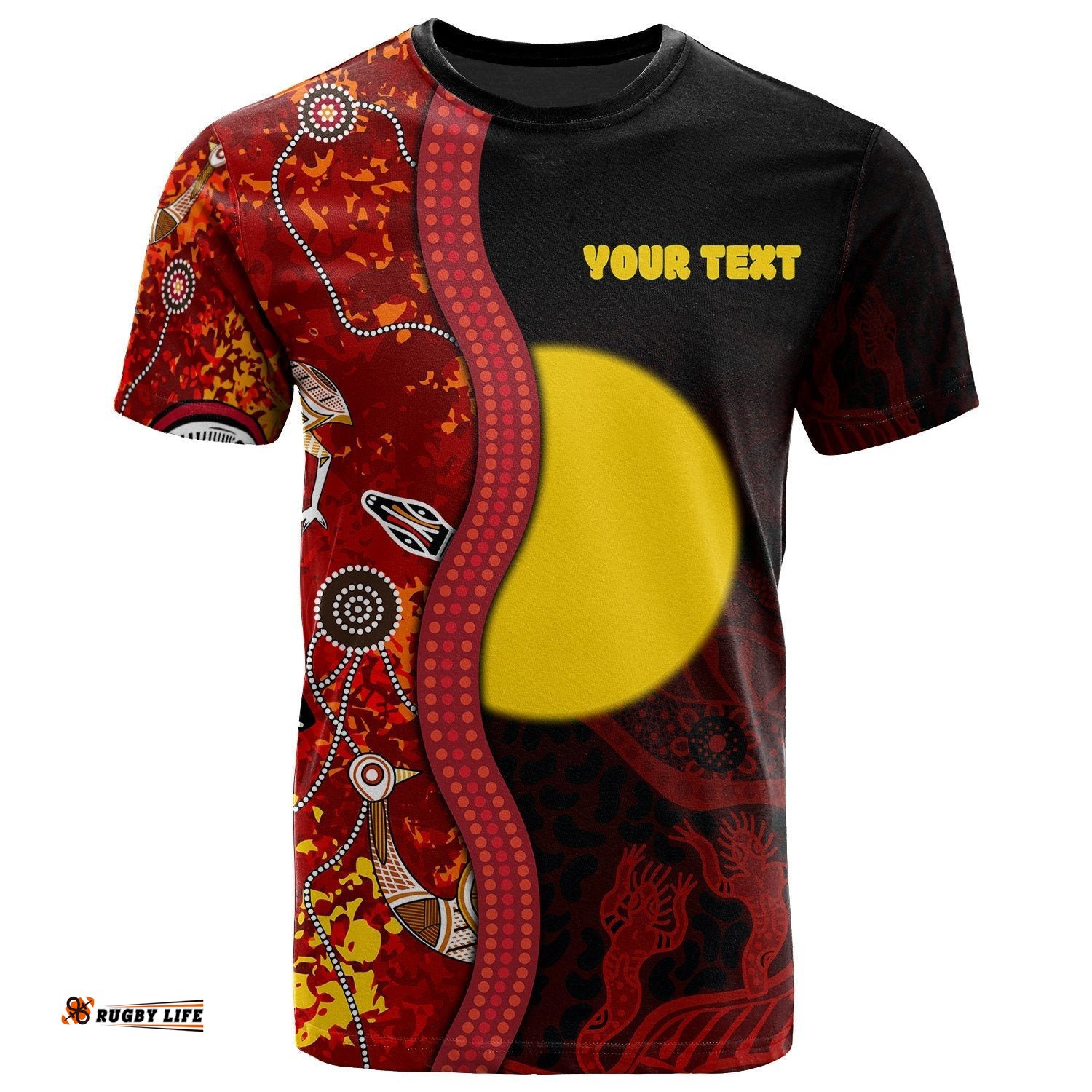 custom aboriginal t shirt red indigenous flag