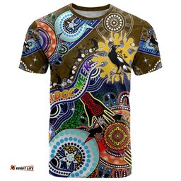 custom naidoc week 2024 collingwood magpies t shirt australia aboriginal dot painting dt02