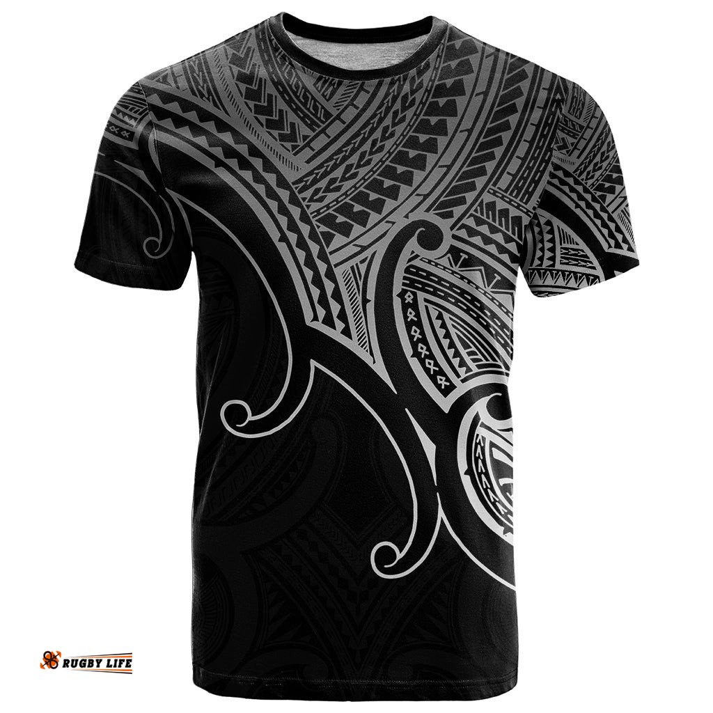 custom aotearoa maori koru t shirt polynesian pacific tribal black