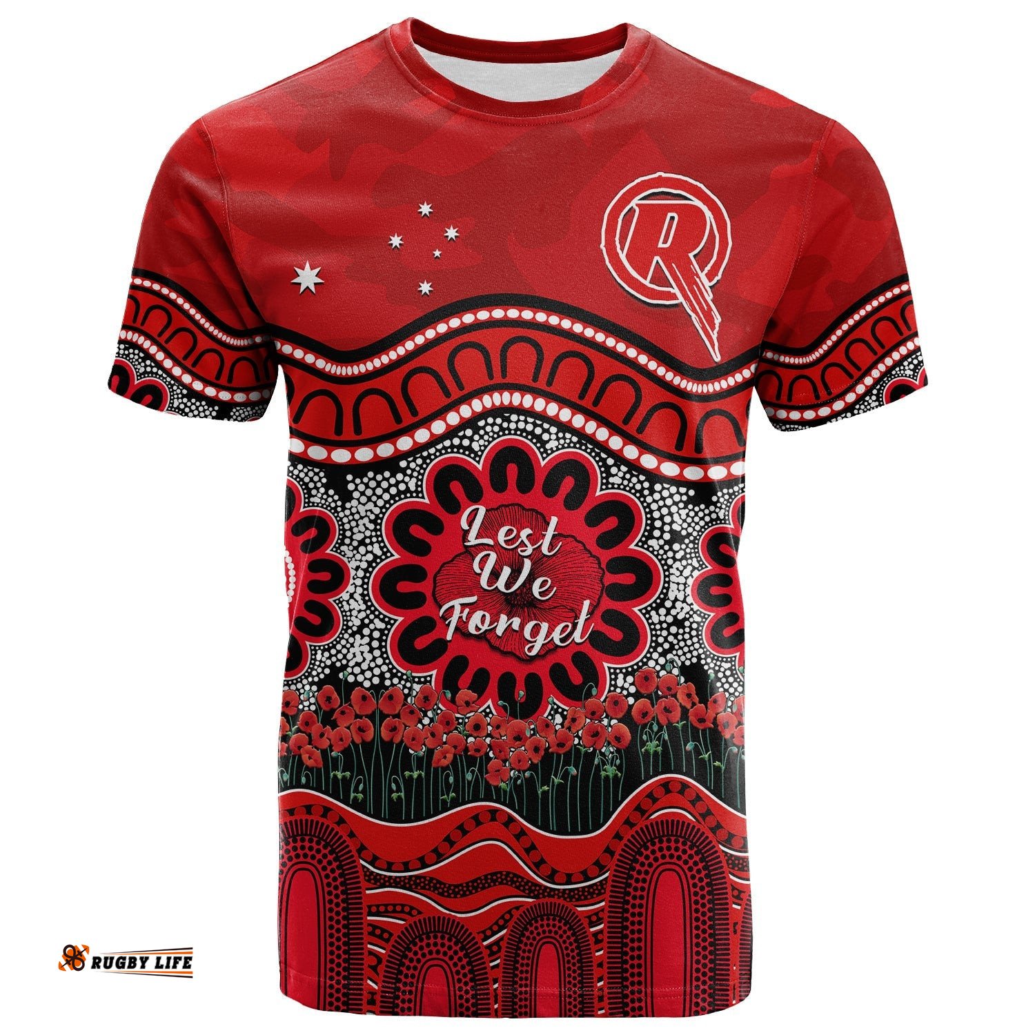 renegades cricket anzac t shirt melbourne poppy aboriginal camouflage