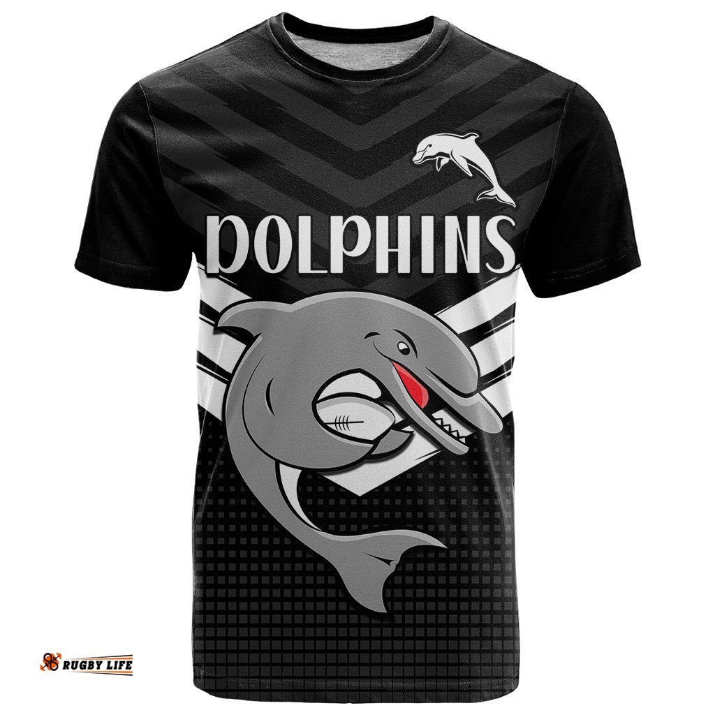 redcliffe dolphins rugby t shirt simple black style