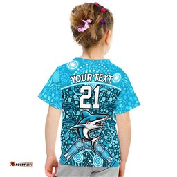 custom personalised sharks rugby t shirt boomerang indigenous dots