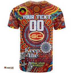 custom gold coast suns naidoc week 2024 t shirt mascot football dt02