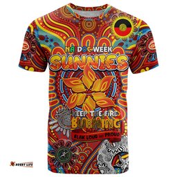 custom gold coast suns naidoc week 2024 t shirt mascot football dt02