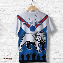 bulldogs anzac day t shirt simple lest we forget