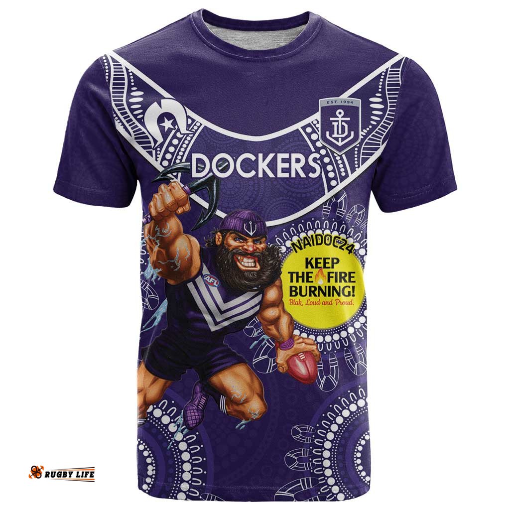 custom afl dockers naidoc week t shirt keep the fire burning indigenous art