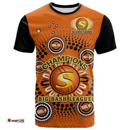 custom text and number perth scorchers cricket t shirt indigenous 5th champions bbl proud