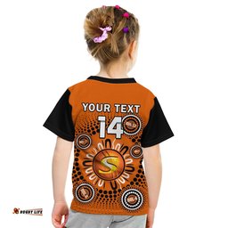 custom text and number perth scorchers cricket t shirt indigenous 5th champions bbl proud