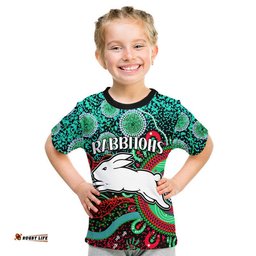 rabbitohs rugby t shirt aboriginal dots verion