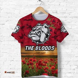 west football club alice springs anzac t shirt the bloods poppy vibes red