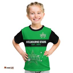 custom text and number melbourne stars cricket t shirt est 2011 sporty