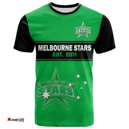 custom text and number melbourne stars cricket t shirt est 2011 sporty
